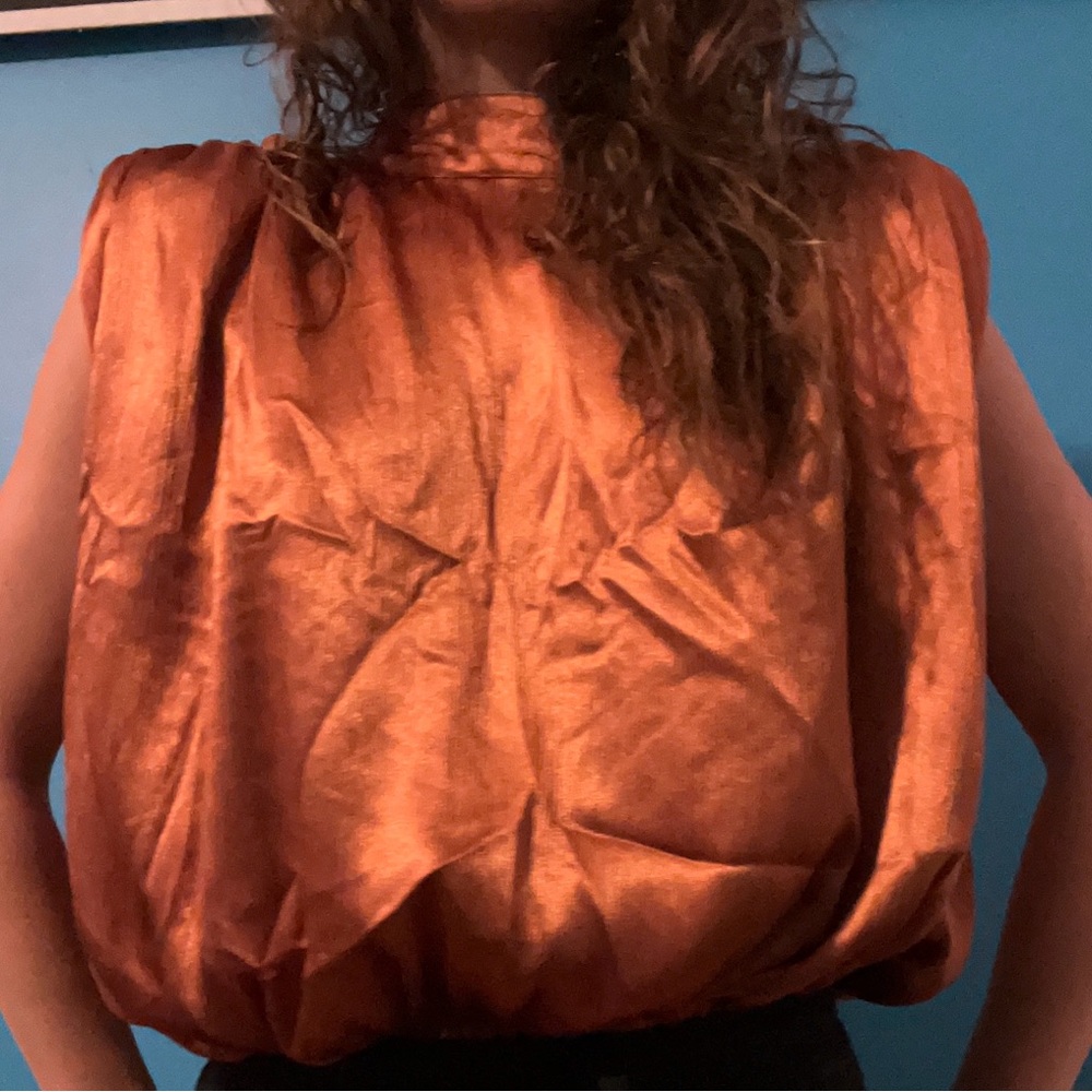 Elegant Copper Sleeveless Top